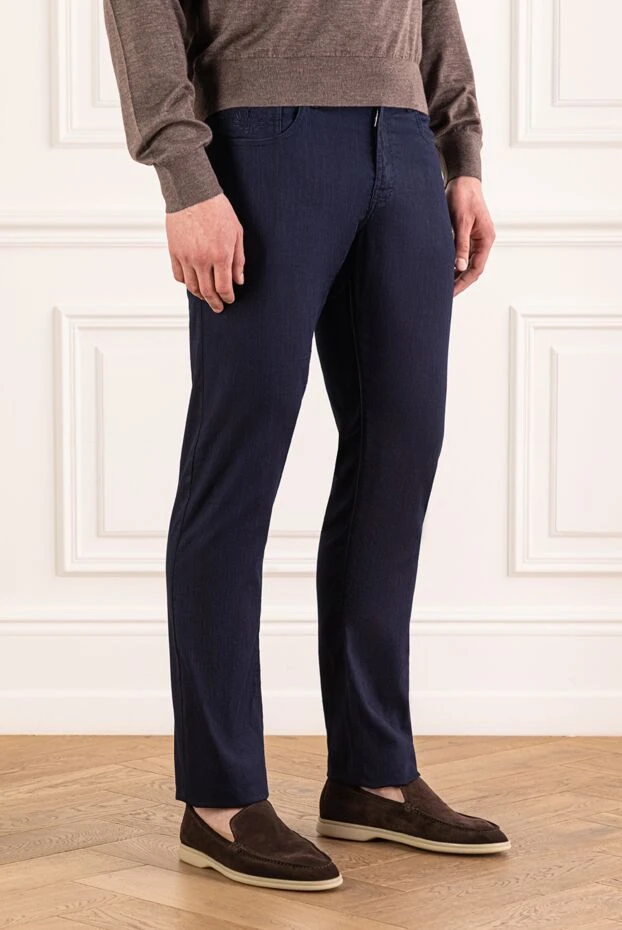 Scissor Scriptor dark blue tapered jeans with crocodile patch 193490 - photo 3