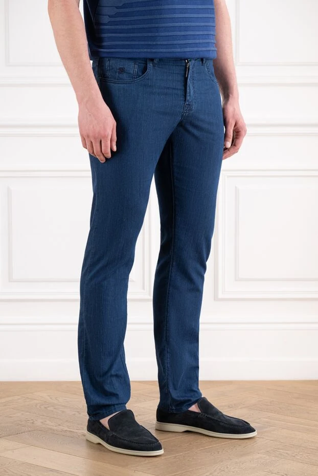Scissor Scriptor men's straight-leg dark blue jeans with crocodile patch 193491 - photo 3