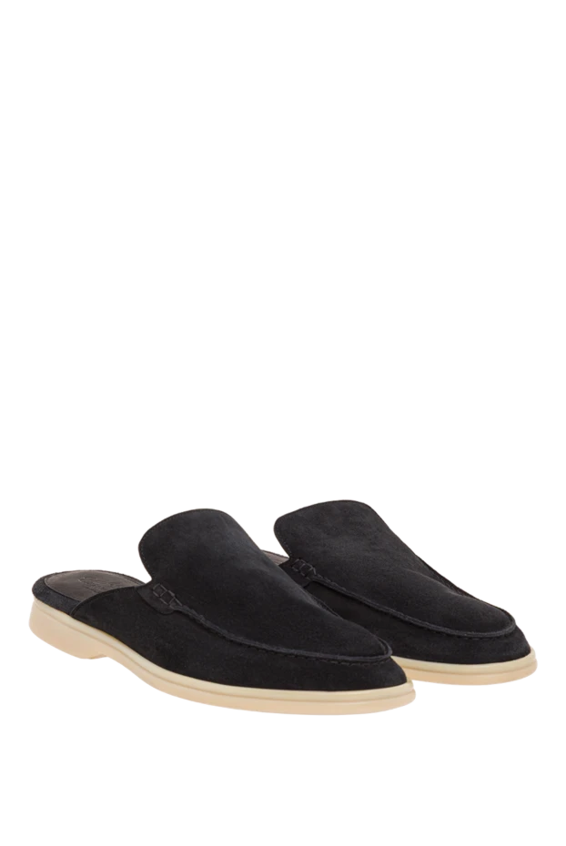 Cesare di Napoli черные замшевые мюли на светлой подошве 193496 - фото 2