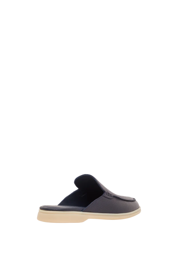 Cesare di Napoli женские мюли из зернистой кожи синего цвета 193497 - фото 3