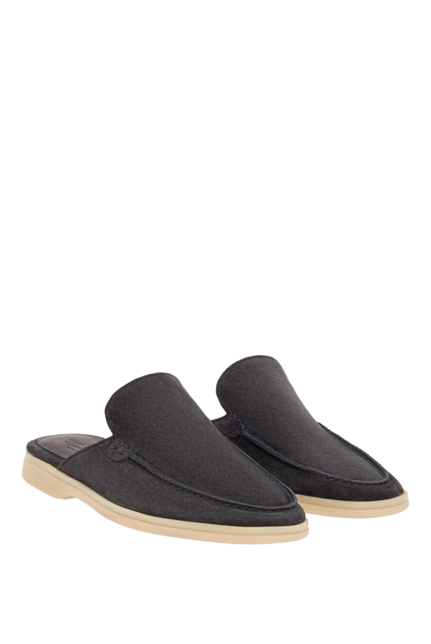 Cesare di Napoli мюли из натуральной замши с характерной светлой каучуковой подошвой 193499 - фото 2