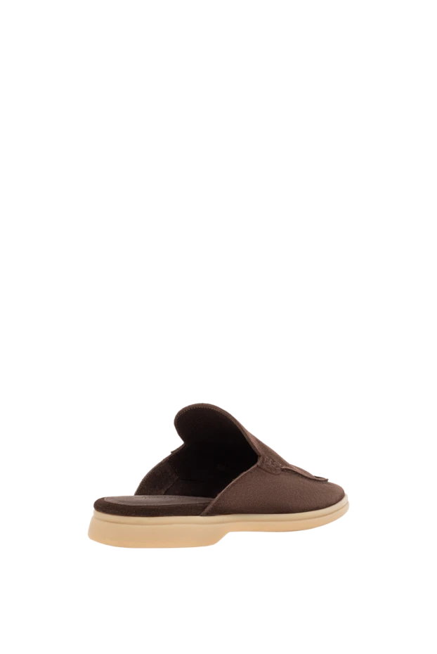 Cesare di Napoli коричневые замшевые мюли на светлой подошве 193501 - фото 3