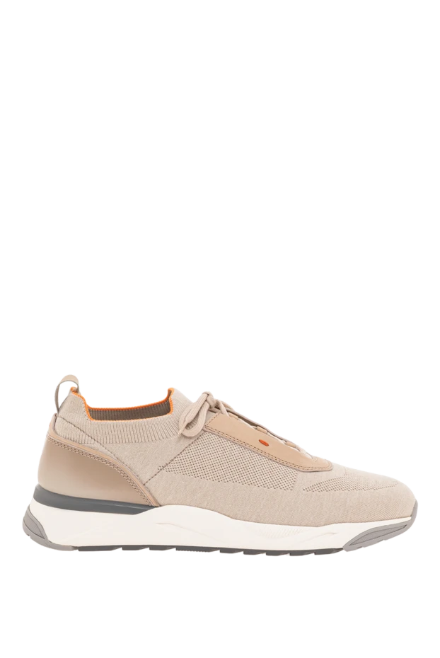 Beige sneakers with orange trim - photo 1