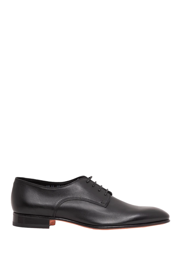 Men's black leather derby shoes - photo 1