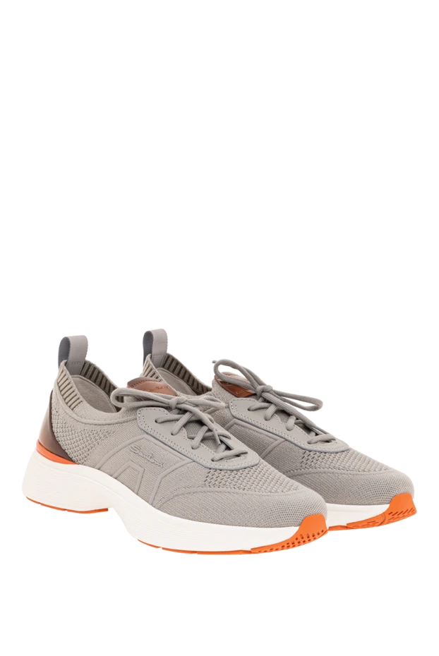 Santoni ерлерге арналған сұр түсті easy bounce stretch тоқылған кроссовкалары 193522 - фото 2
