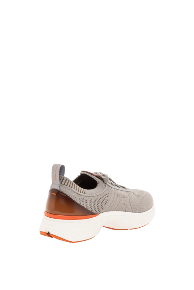 Santoni мужские серые кроссовки easy bounce из эластичного трикотажа 193522 - фото 3
