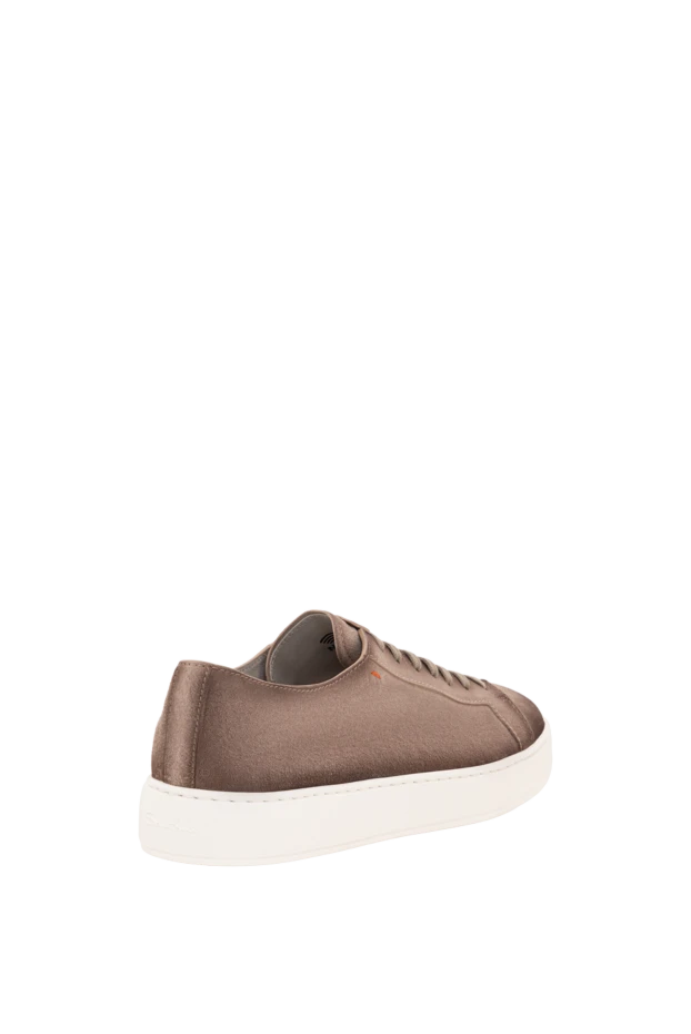 Santoni мужские коричневые кроссовки из замши seta

 193527 - фото 3