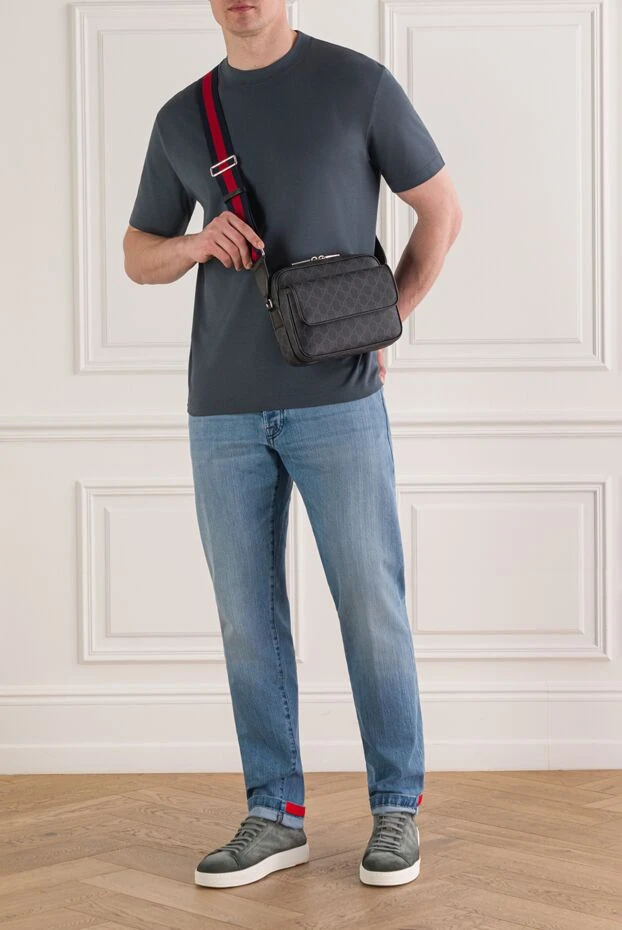 Kiton мужские голубые джинсы с эффектом потертости 193531 - photo 2