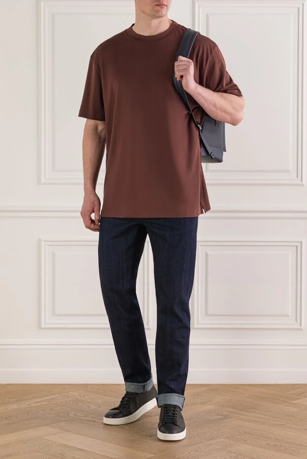 Kiton мужские темно-синие джинсы из высококачественного денима 193532 - photo 2