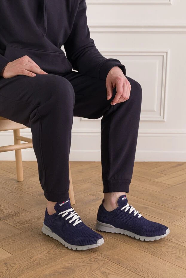 Kiton blue men's fits sneakers made of breathable knit 193550 - photo 2