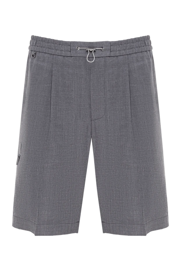 Stefano Ricci men's grey wool and linen shorts with elastic waistband 193584 - photo 1