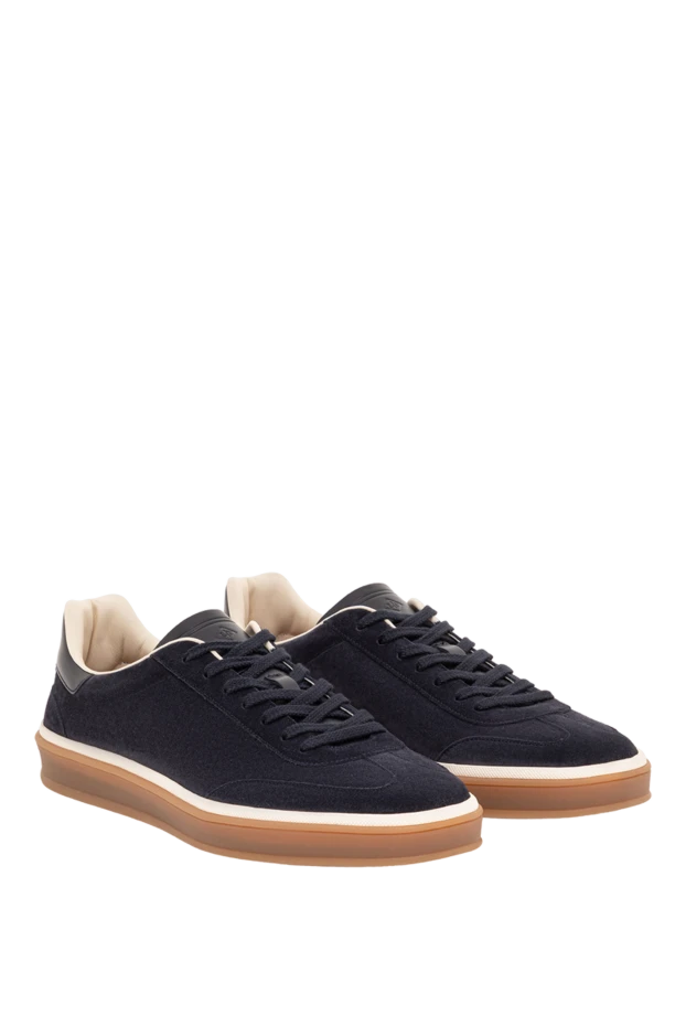 Loro Piana blue suede calfskin walking tennis shoes 193614 - photo 3