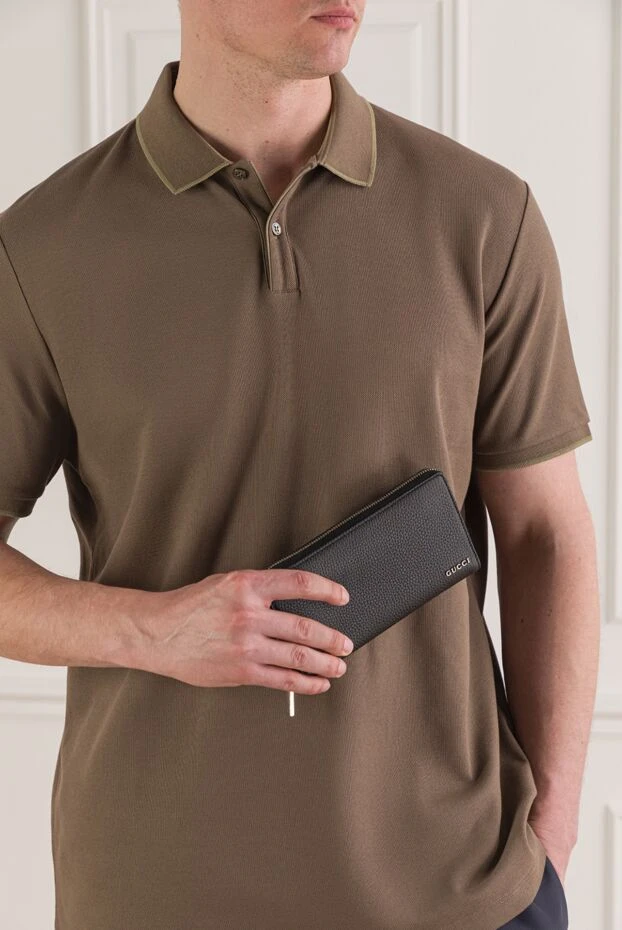 Gucci черный кожаный кошелек с текстурой grain leather 193620 - photo 2