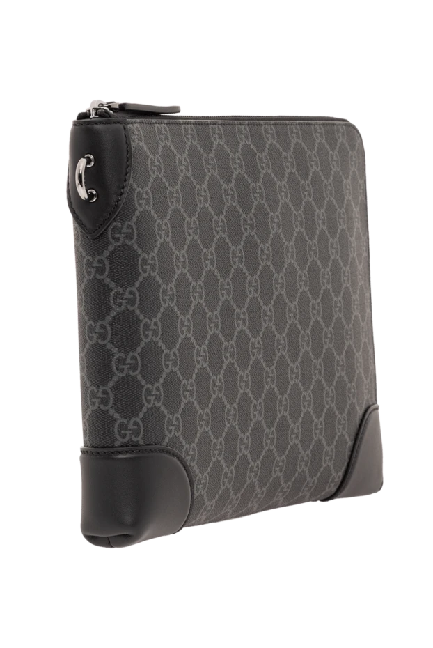 Gucci маленький портфель из текстиля gg monogram черного цвета 193625 - фото 2