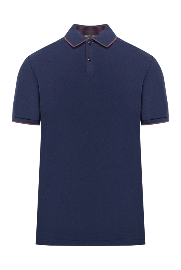 Loro Piana поло из эластичного хлопкового пике brentwood синего цвета 193629 - фото 1