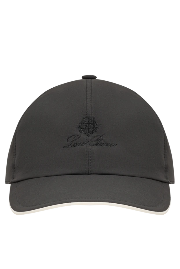 Dark grey microfiber baseball cap with embroidered crest logo - photo 1