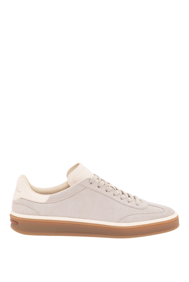 Теннисные кроссовки для ходьбы из замшевой телячьей кожи серые - фото 1