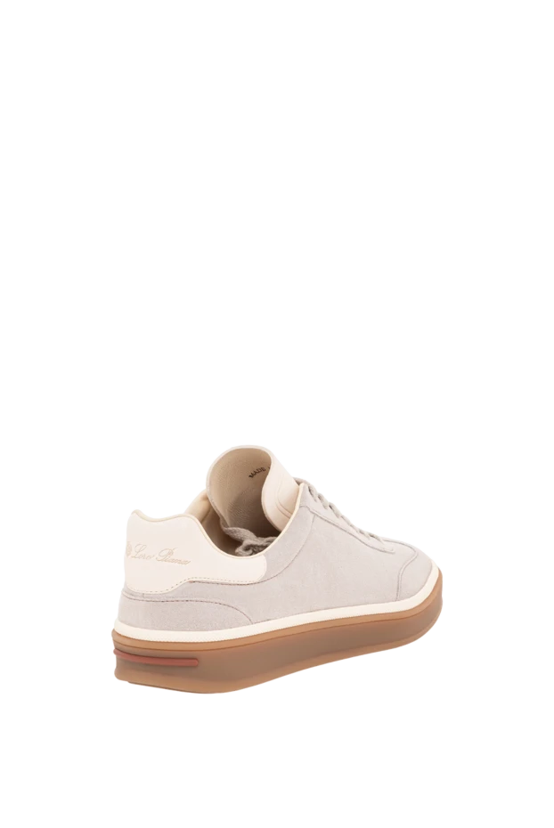 Loro Piana теннисные кроссовки для ходьбы из замшевой телячьей кожи серые 193633 - фото 3