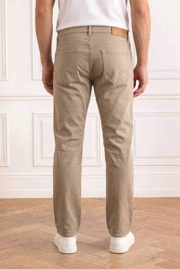 Loro Piana men's straight-leg beige quarona jeans with a simple leather patch 193642 - photo 3