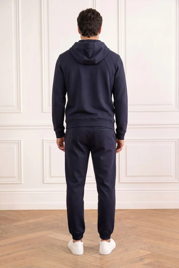 Loro Piana темно-синий мужской трикотажный спортивный костюм классического кроя 193643 - фото 3