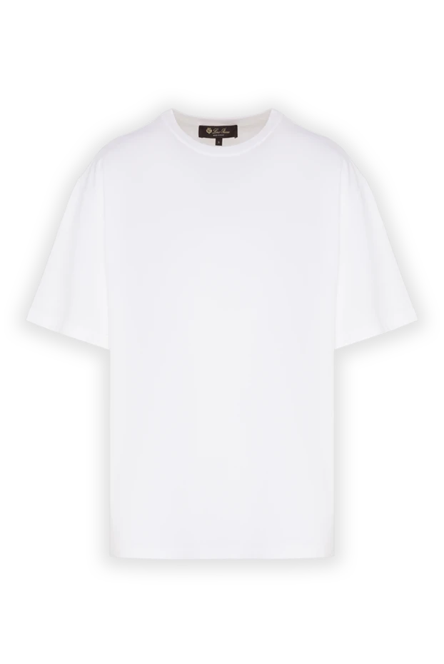Loro Piana базовая белая хлопковая футболка прямого кроя с круглым вырезом 193645 - фото 1