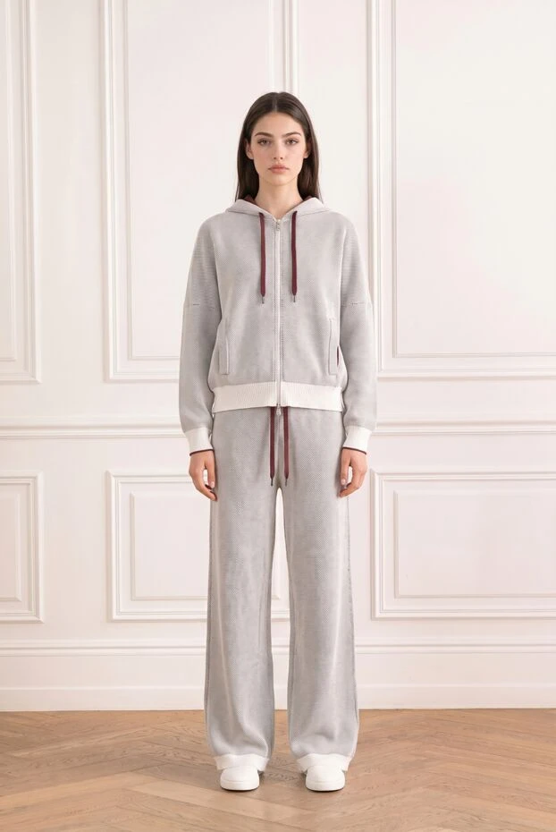 Brunello Cucinelli капюшонды жейде және кең шалбармен тоқылған спорттық костюм 193652 - фото 1