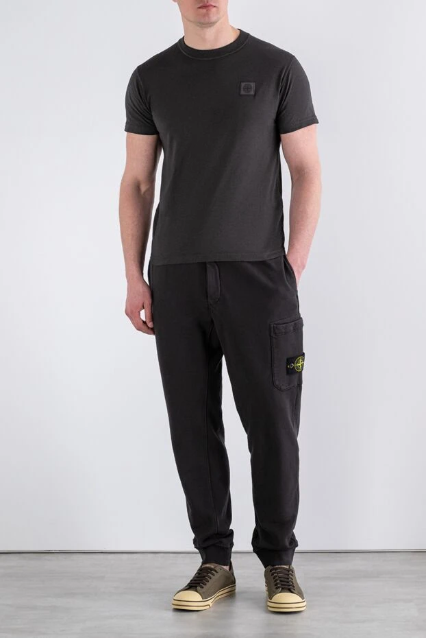 Stone Island хлопковые трикотажные джоггеры с накладным карманом карго 193695 - фото 2