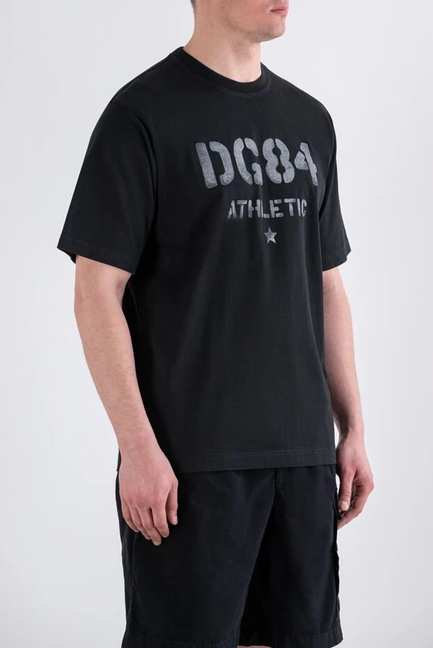 Dolce & Gabbana мужская черная хлопковая футболка с принтом 193710 - фото 3