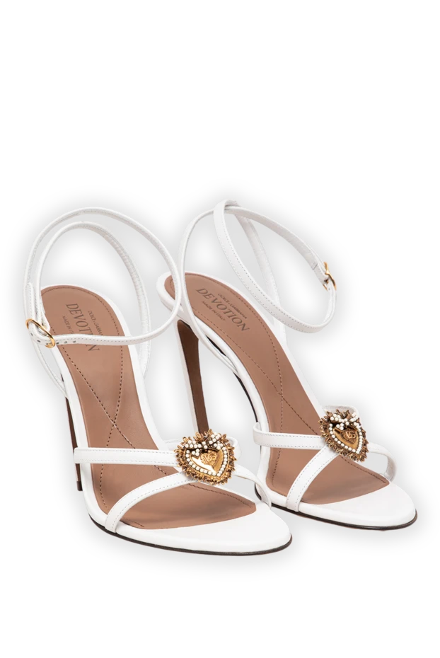 Dolce & Gabbana devotion white calfskin sandals 193741 - photo 3