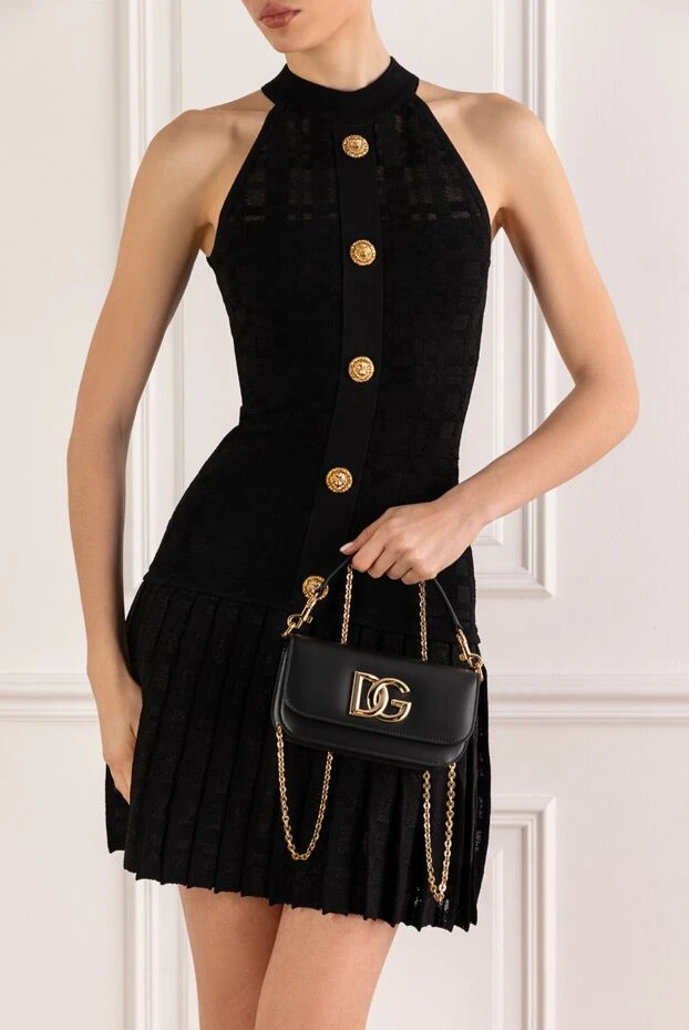 Dolce & Gabbana cумка-мессенджер 3.5 с золотистой фурнитурой и логотипом dg 193745 - фото 2
