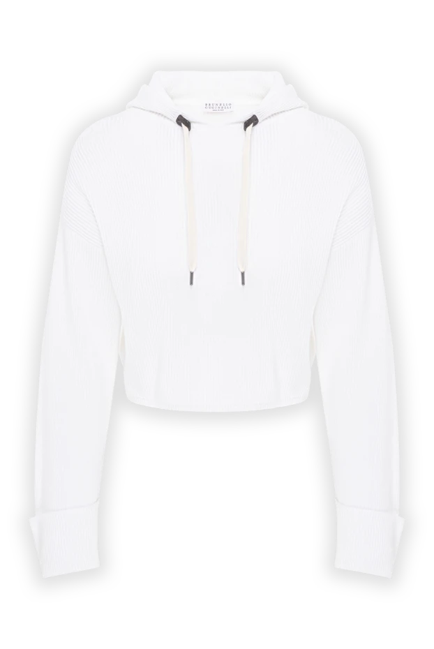 Brunello Cucinelli ақ мақтадан тігілген әйелдерге арналған қысқа жейде 193759 - фото 1