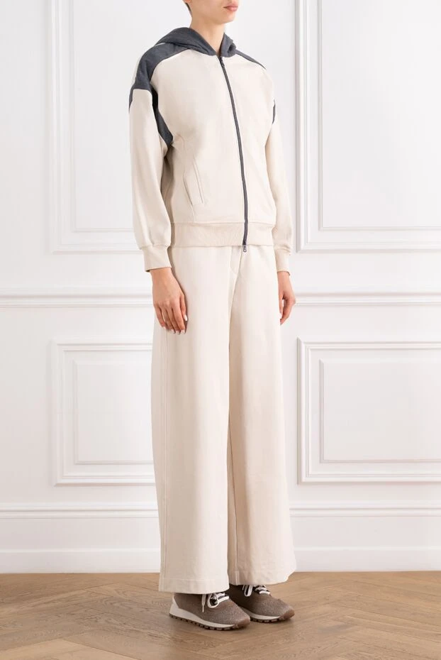 Brunello Cucinelli сыдырмасы және капюшоны бар әйелдерге арналған спорттық тоқылған костюм 193781 - фото 3