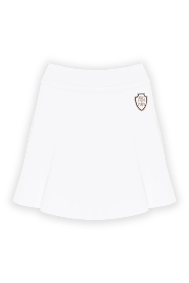 Brunello Cucinelli логотипі бар ақ мақтадан жасалған мини юбка 193800 - фото 1