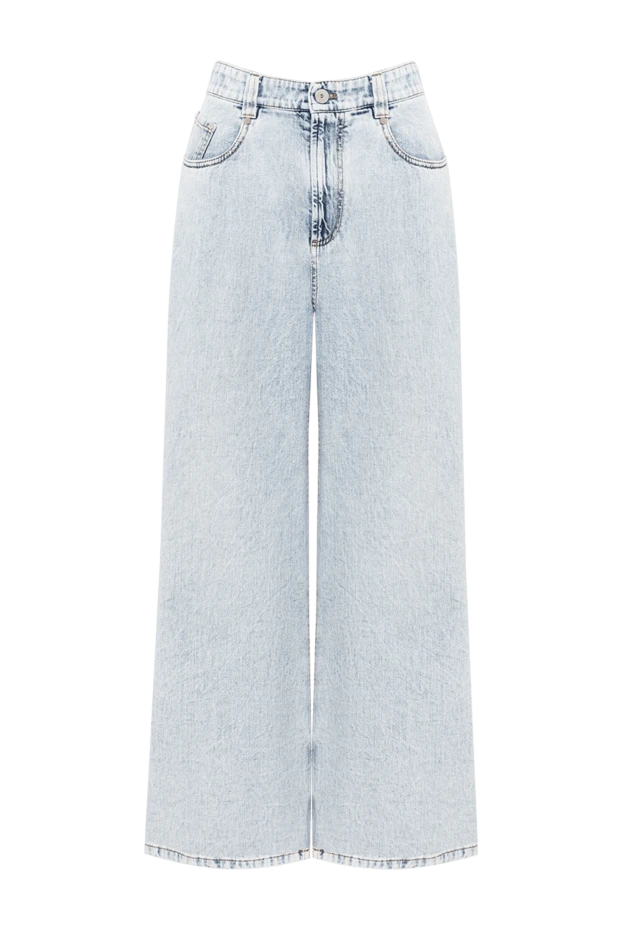 Brunello Cucinelli әйелдерге арналған ашық көк түсті кең аяқты джинсы шалбар 193802 - фото 1