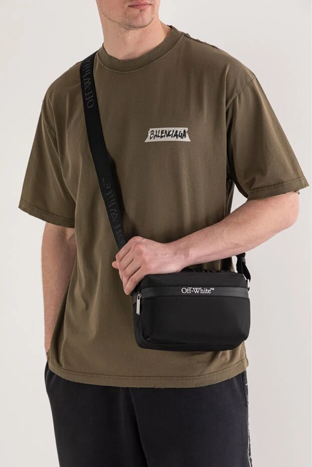 Off-White ерлерге арналған классикалық қара түсті сыртқы камера сөмкесі 193820 - фото 2