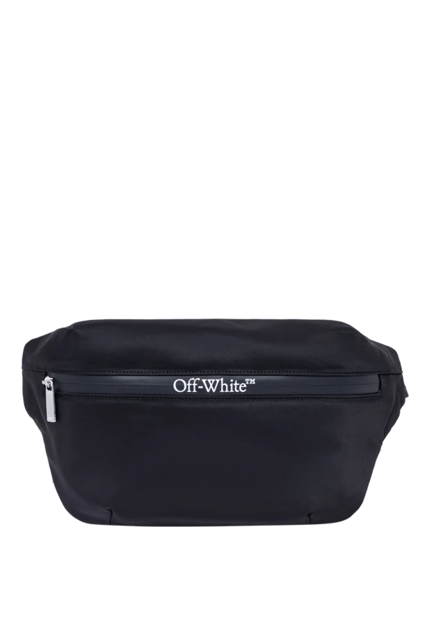 Off-White поясная сумка в классическом черном исполнении с логотипом на фронтальной части 193821 - фото 1