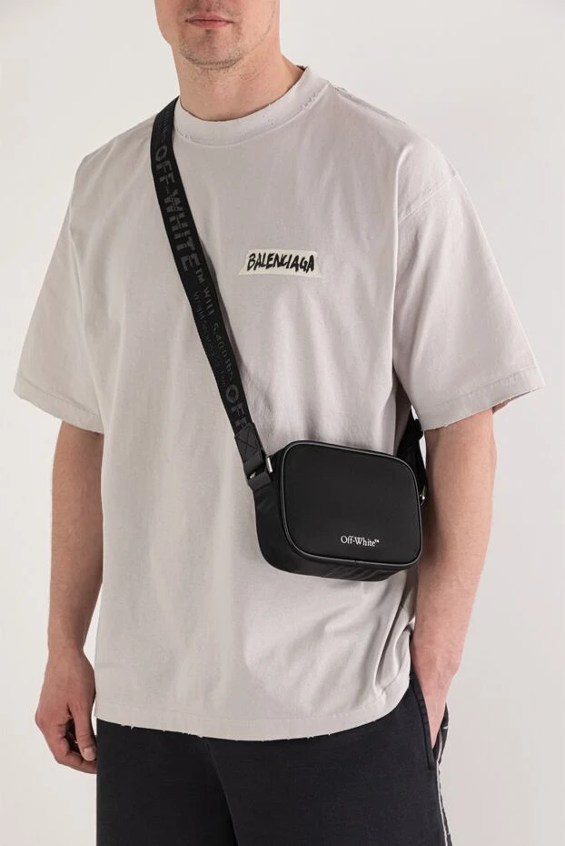 Off-White қара түсті, контраст логотипі бар ерлерге арналған heritage камера сөмкесі 193823 - фото 2