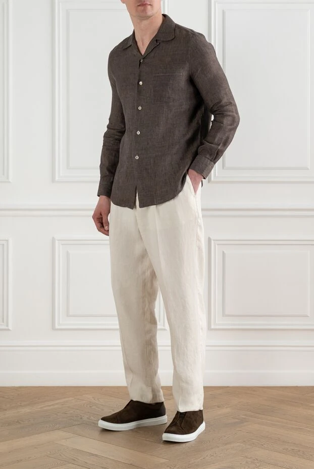 Brunello Cucinelli белые трикотажные брюки-джоггеры с золотистой фурнитурой 193827 - фото 2