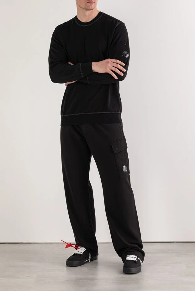 Men's black jumper made of thick cotton jersey
 - photo 2