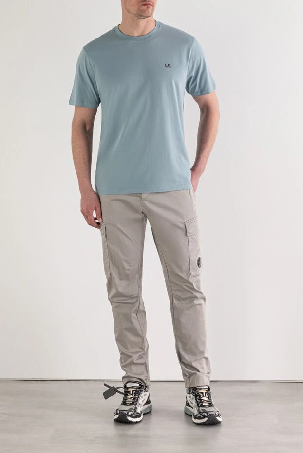 Men's light gray cargo pants made of thick cotton - photo 2