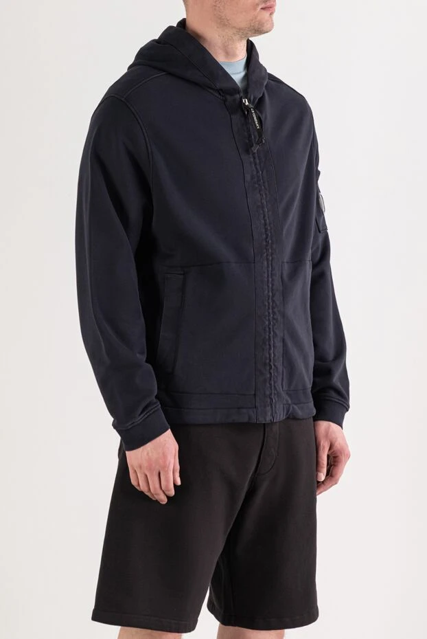 C.P. Company men's blue cotton jersey zip-up sports jacket 193872 - photo 3
