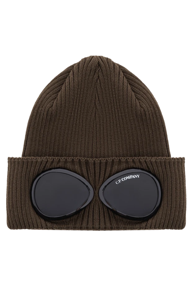 C.P. Company men's green knitted beanie hat with distinctive built-in lenses 193888 - photo 1