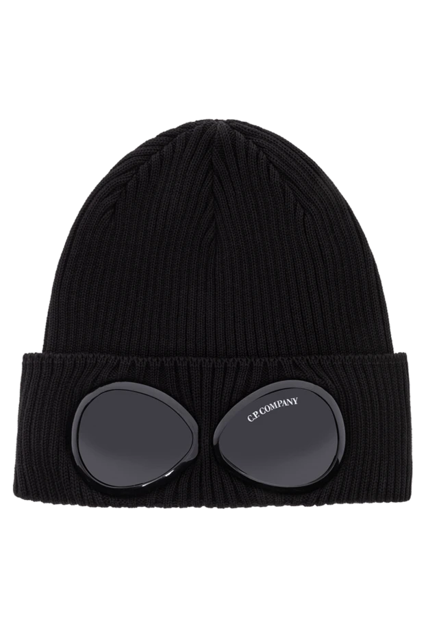 C.P. Company men's black knitted beanie hat with distinctive built-in lenses 193889 - photo 1