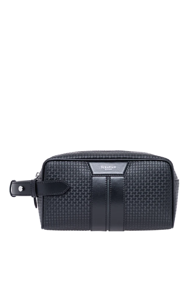 Serapian men's vanity bag made from stepan branded canvas in black 193891 - photo 1