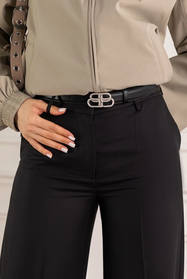 Balenciaga women's bb crystal belt with crystal-encrusted buckle 193915 - photo 2