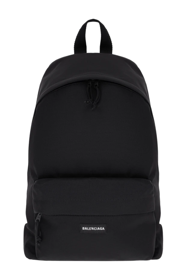 Balenciaga черный текстильный рюкзак explorer с миниатюрным логотипом на накладном кармане 193920 - фото 1