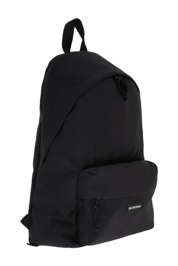 Balenciaga черный текстильный рюкзак explorer с миниатюрным логотипом на накладном кармане 193920 - фото 3