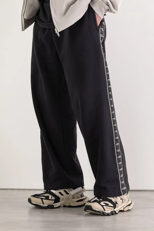 Balenciaga кроссовки track sneaker из черной сетки и белого нейлона 193921 - фото 3