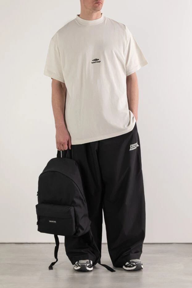 Balenciaga white men's oversized t-shirt with a miniature logo 193928 - photo 1