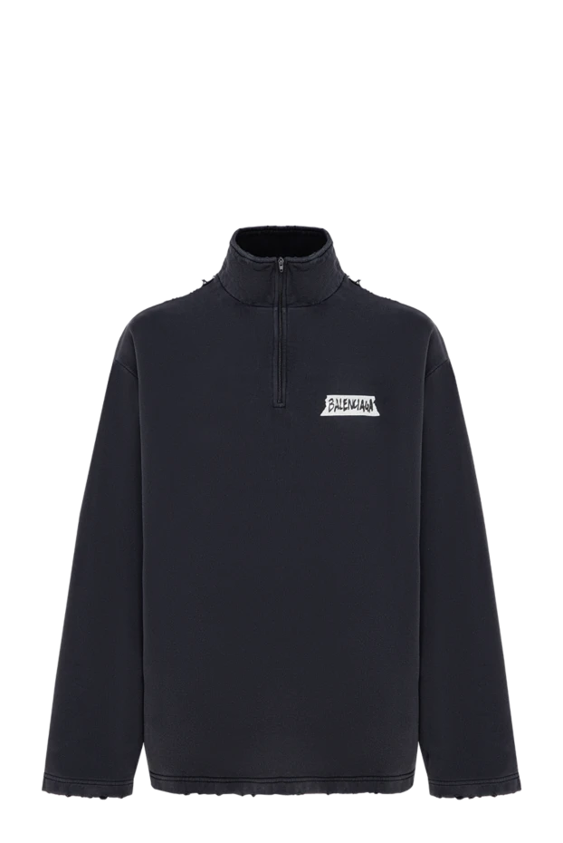 Balenciaga тік тұрған жағасы және қысқа сыдырмасы бар қара түсті troyer 193942 - фото 1